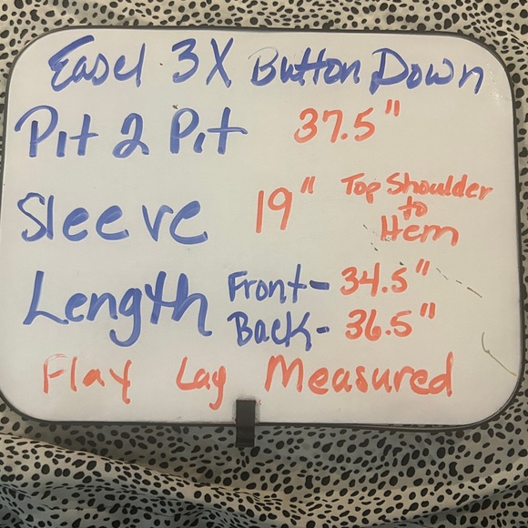 Easel 3X Oversized Button Down Shirt Abstract Dot Print Dolman Sleeve Tunic Top - Picture 10 of 10